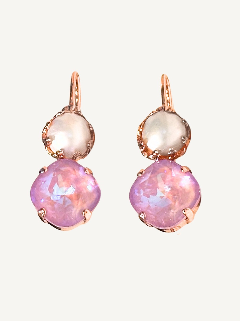 RARE Saphiret and Pearl Sorrelli Lever Drop Earrings
